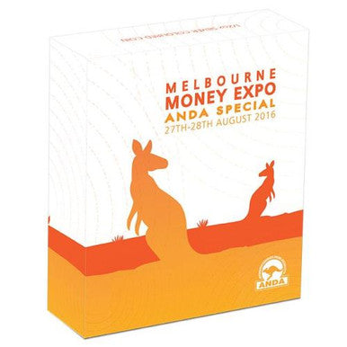 2016 50c ANDA Melbourne Kangaroo 1/2oz Silver Coloured Coin