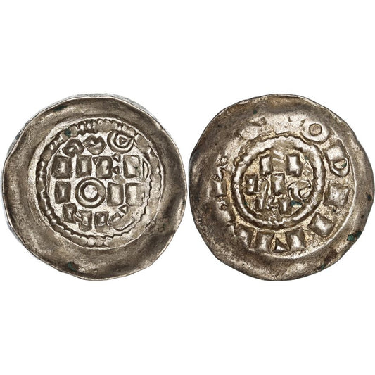 Kingdom of Italy, Henry II, Silver Denier, 1014-1024 AD, gVF-nEF