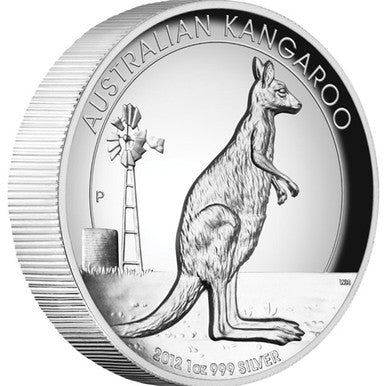 2012 $1 Australian Kangaroo 1oz Silver High Relief Proof Coin
