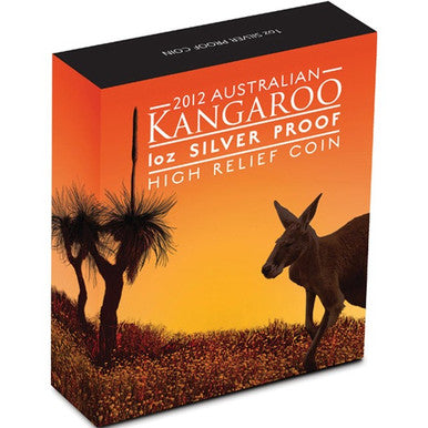 2012 $1 Australian Kangaroo 1oz Silver High Relief Proof Coin