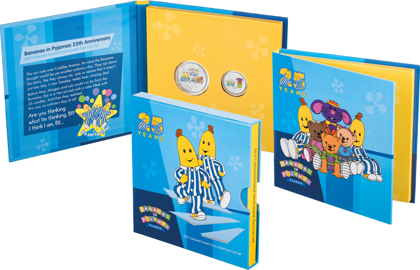 2017 25th Anniversary of Bananas In Pyjamas Coloured Uncirculated 2 Coin Set