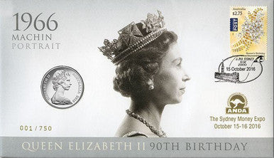 2016 20c ANDA Sydney Queen Elizabeth 90th Birthday Machin Portrait PNC