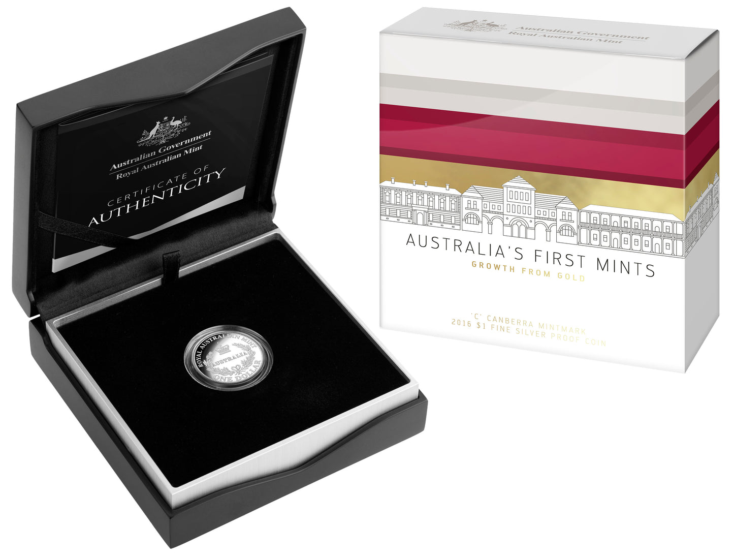2016 $1 Australia's First Mints Growth From Gold 'C' Mintmark Silver Proof Coin