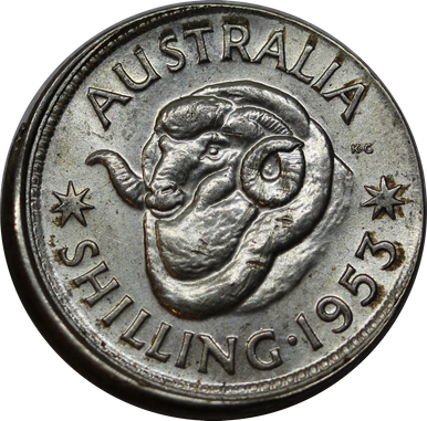 1953 Misstruck Shilling UNC