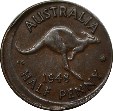 1948 Misstruck Halfpenny