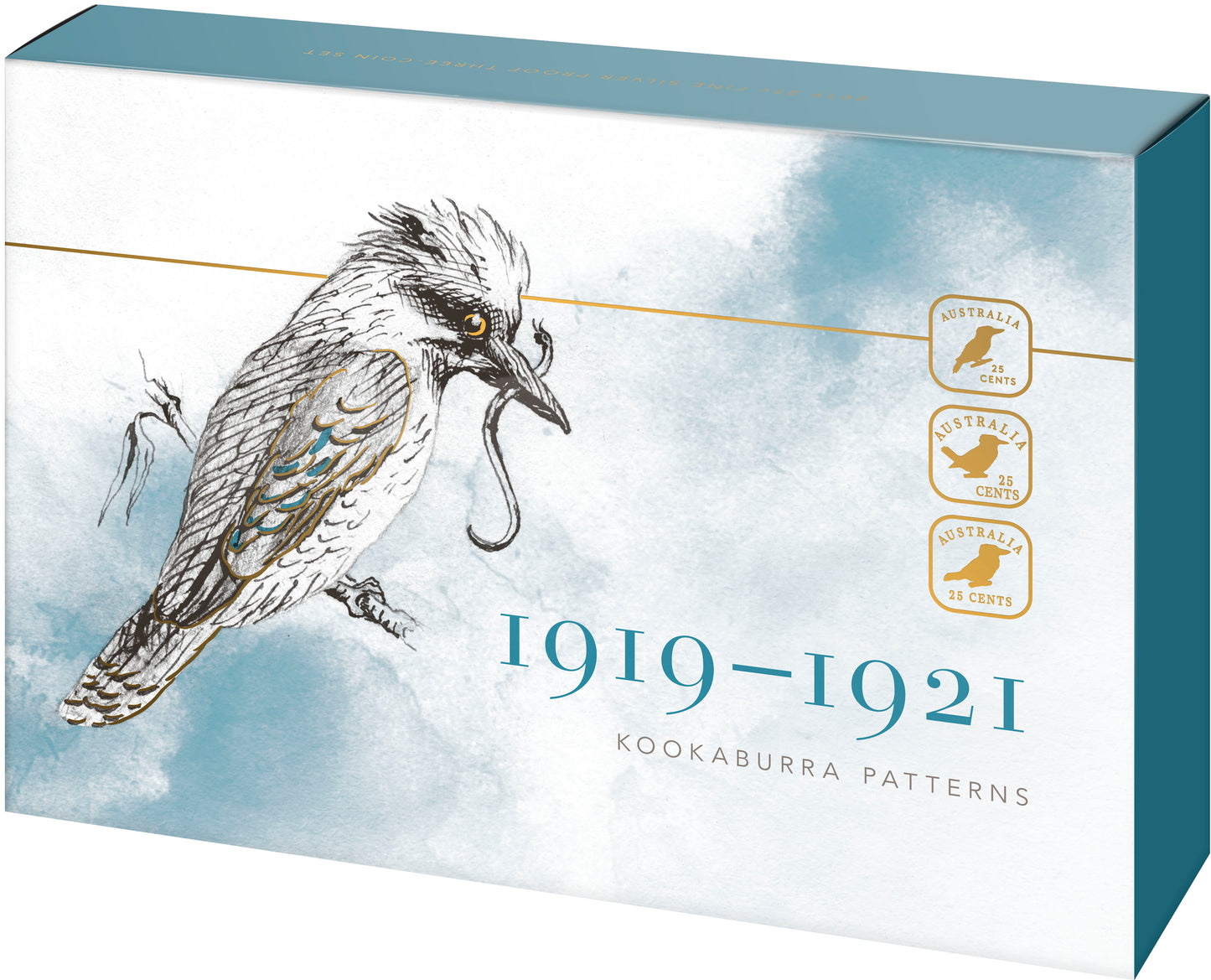 2019 25c Centenary of The Kookaburra Square Patterns 1/4oz Silver Proof 3 Coin Set