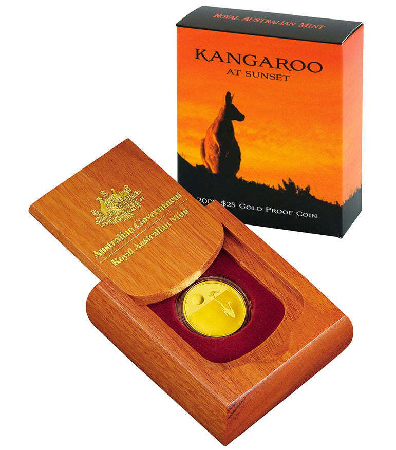 2007 $25 Kangaroo At Sunset 1/5oz Gold Proof Coin