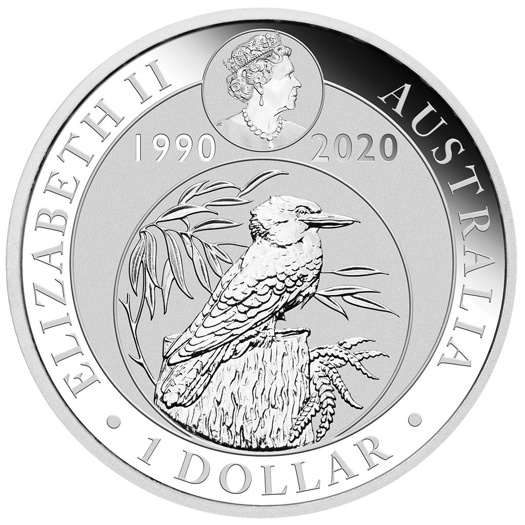 2020 $1 ANDA Sydney 30th Anniversary of The Australian Kookaburra 'Floral' Privy Mark Uncirculated Coin