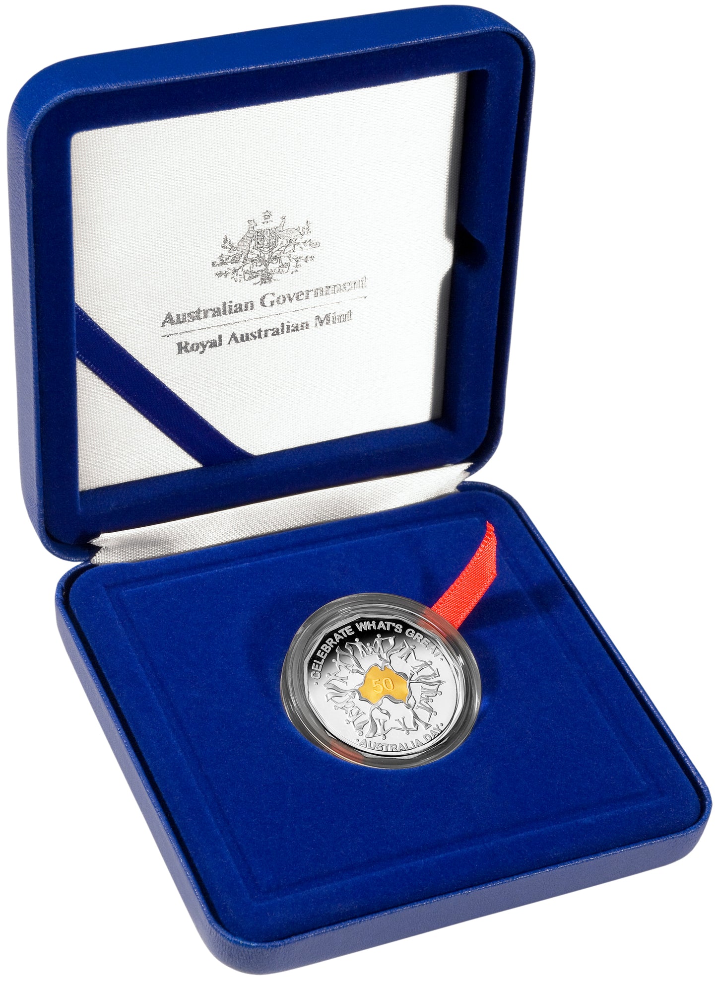 2010 50c Australia Day Selectively Gold Plated Silver Proof Coin