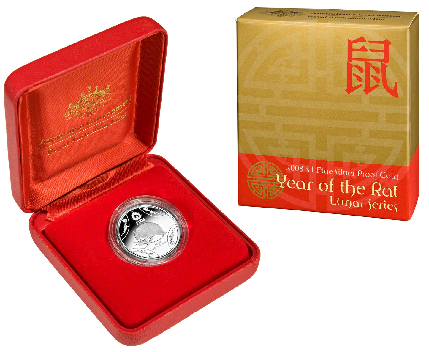 2008 $1 Year of The Rat Silver Proof Coin