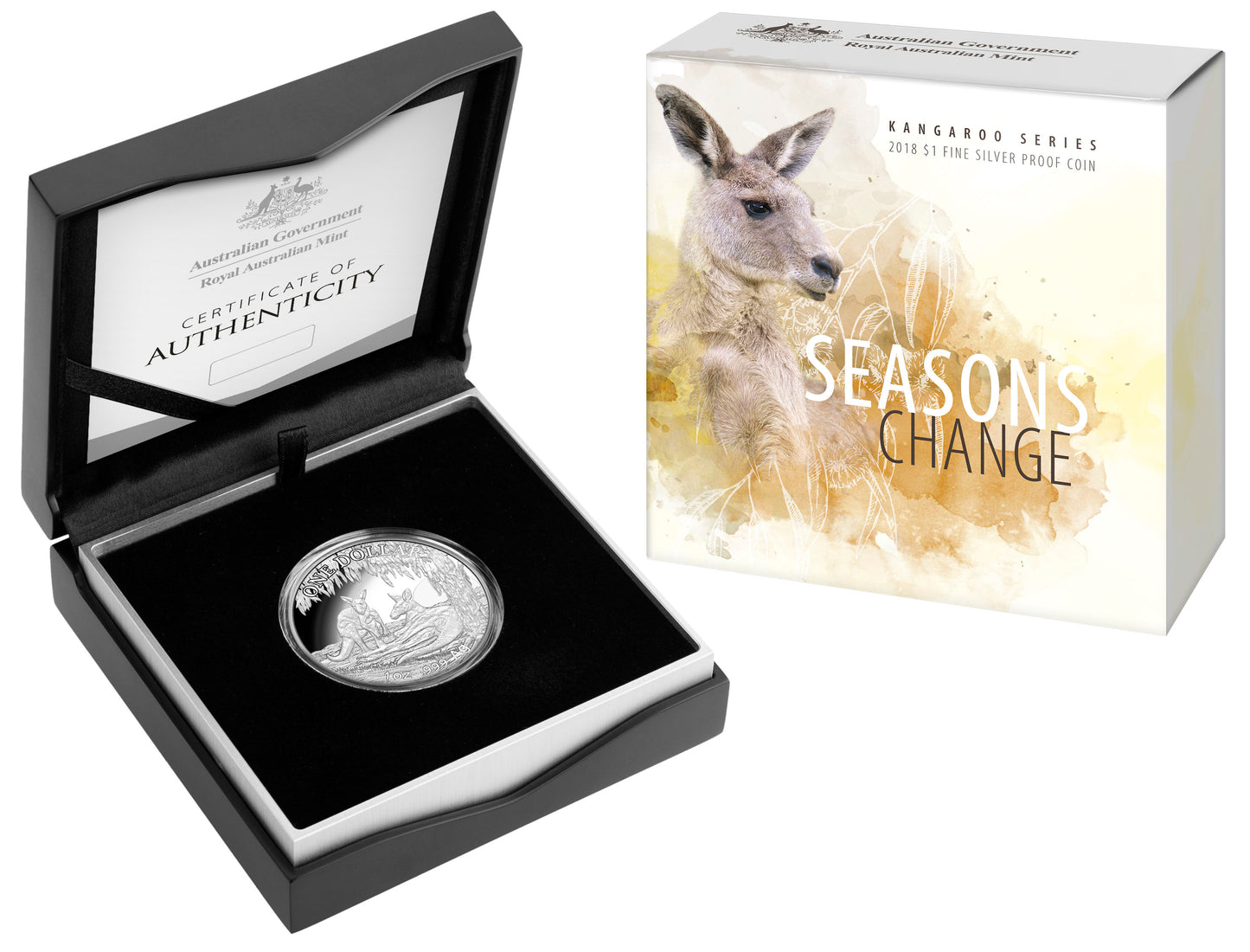 2018 $1 Kangaroo Series Seasons Change 1oz Silver Proof Coin