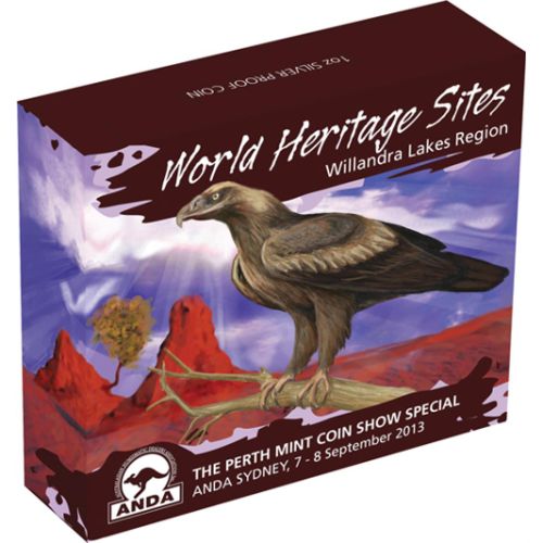 2013 $1 ANDA Sydney World Heritage Sites Willandra Lakes Region 1oz Silver Coloured Proof Coin