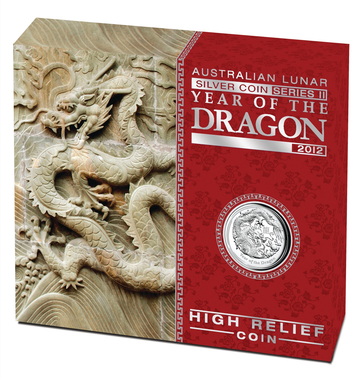 2012 $1 Lunar Year of The Dragon 1oz Silver High Relief Proof Coin
