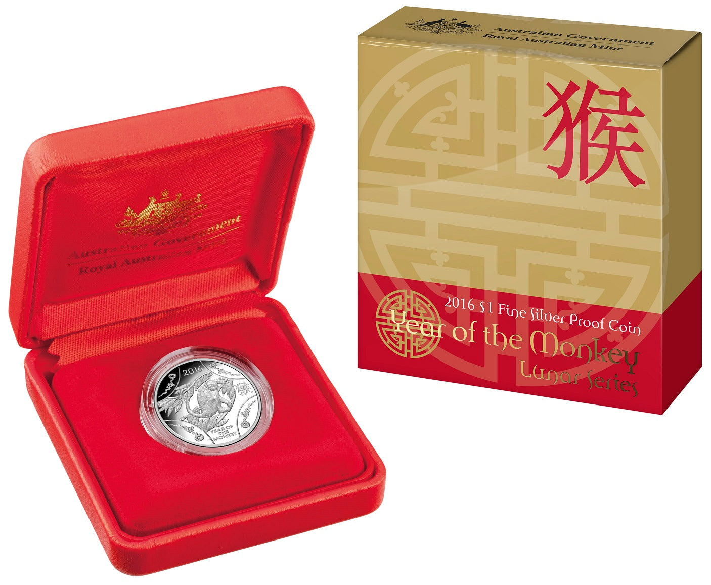2016 $1 Year of The Monkey Silver Proof Coin