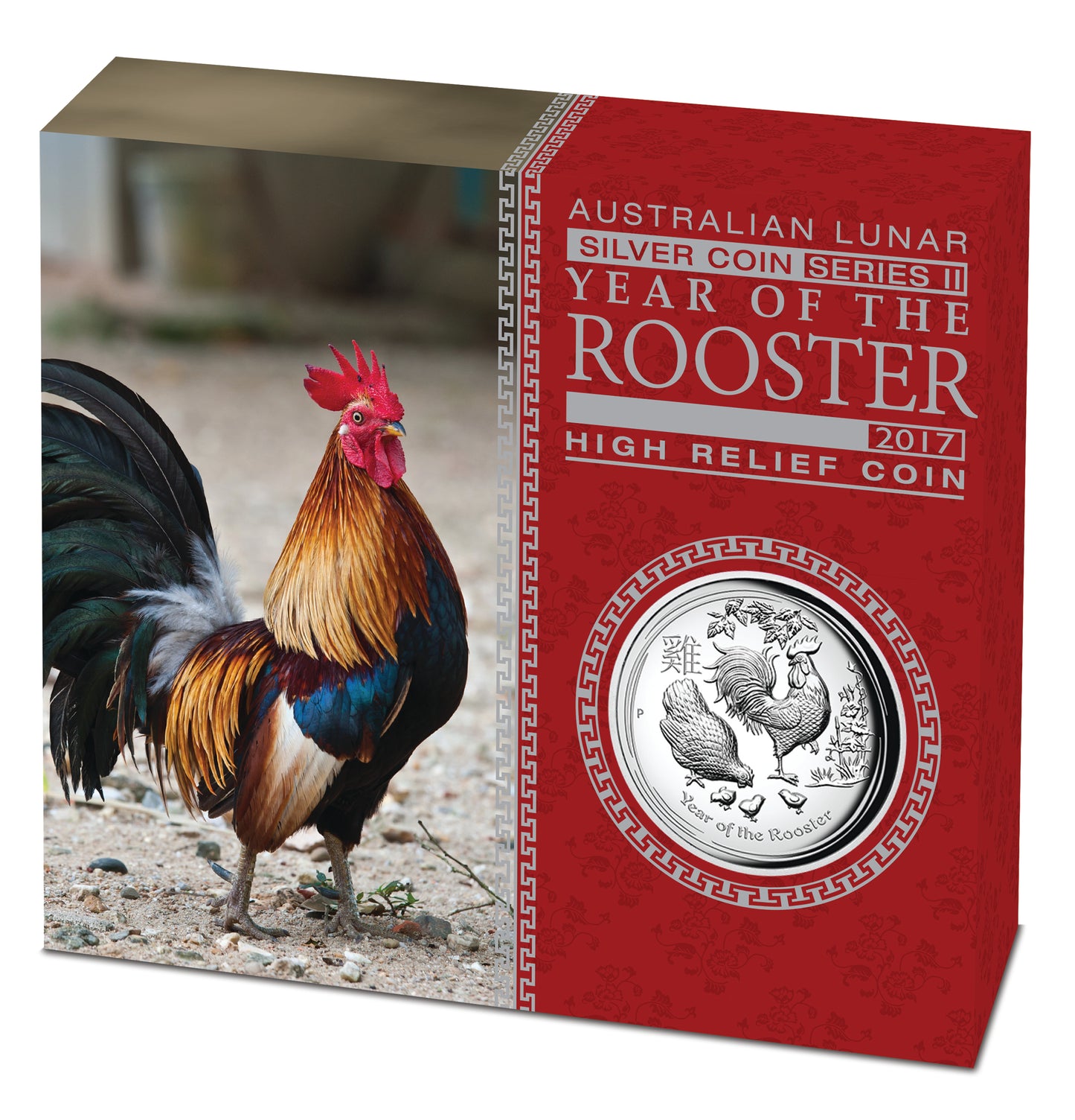 2017 $1 Lunar Year of The Rooster 1oz Silver High Relief Proof Coin