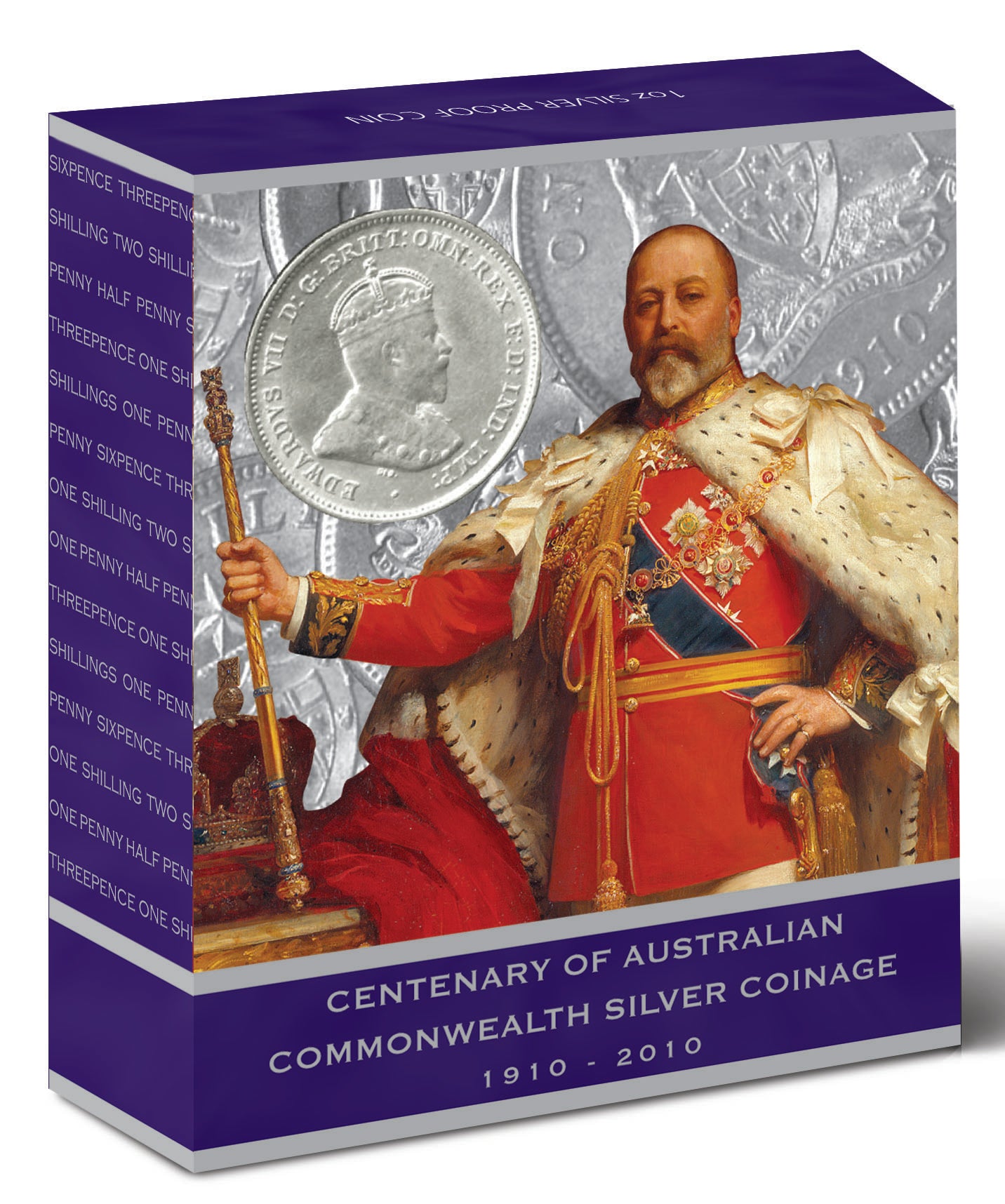 2010 $1 Centenary of Australian Commonwealth Silver Coinage 1oz Silver Coloured Proof Coin