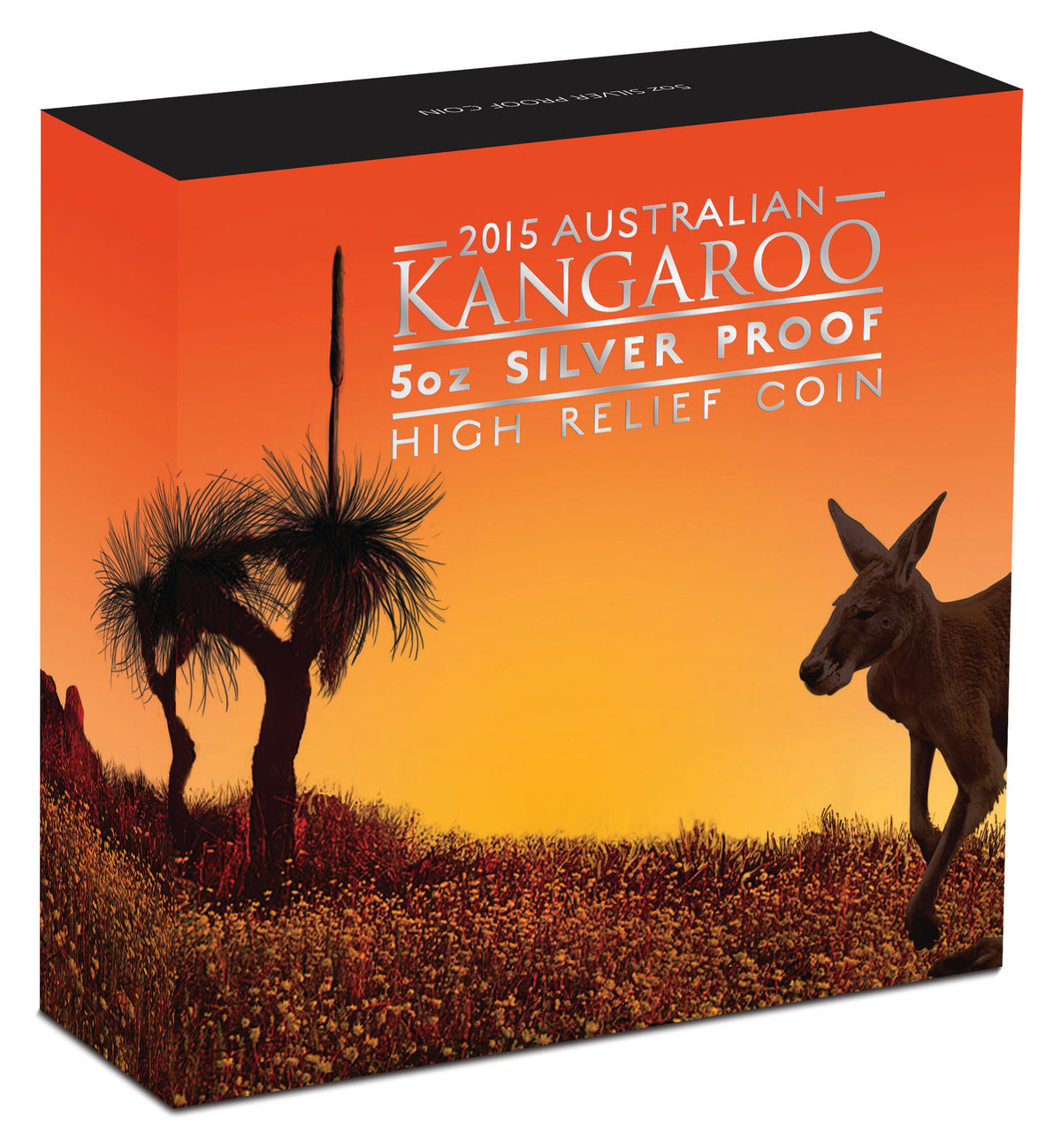 2015 $8 Australian Kangaroo 5oz Silver High Relief Proof Coin