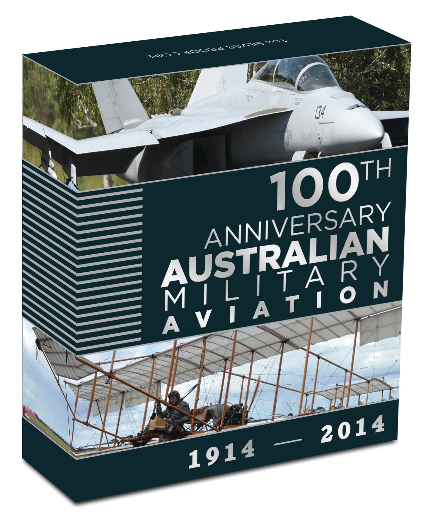 2014 $1 100th Anniversary Australian Military Aviation 1oz Silver Coloured Proof Coin