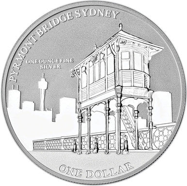 2011 $1 ANDA Sydney Capital Bridges Pyrmont Bridge 1oz Silver Uncirculated Coin