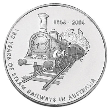2004 $5 150 Years of Steam Railways In Australia 1oz Silver Proof Coin