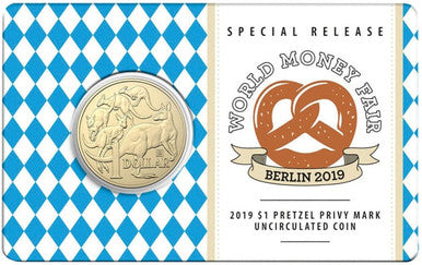 2019 $1 WMF Special 'Pretzel' Privy Mark Uncirculated Coin