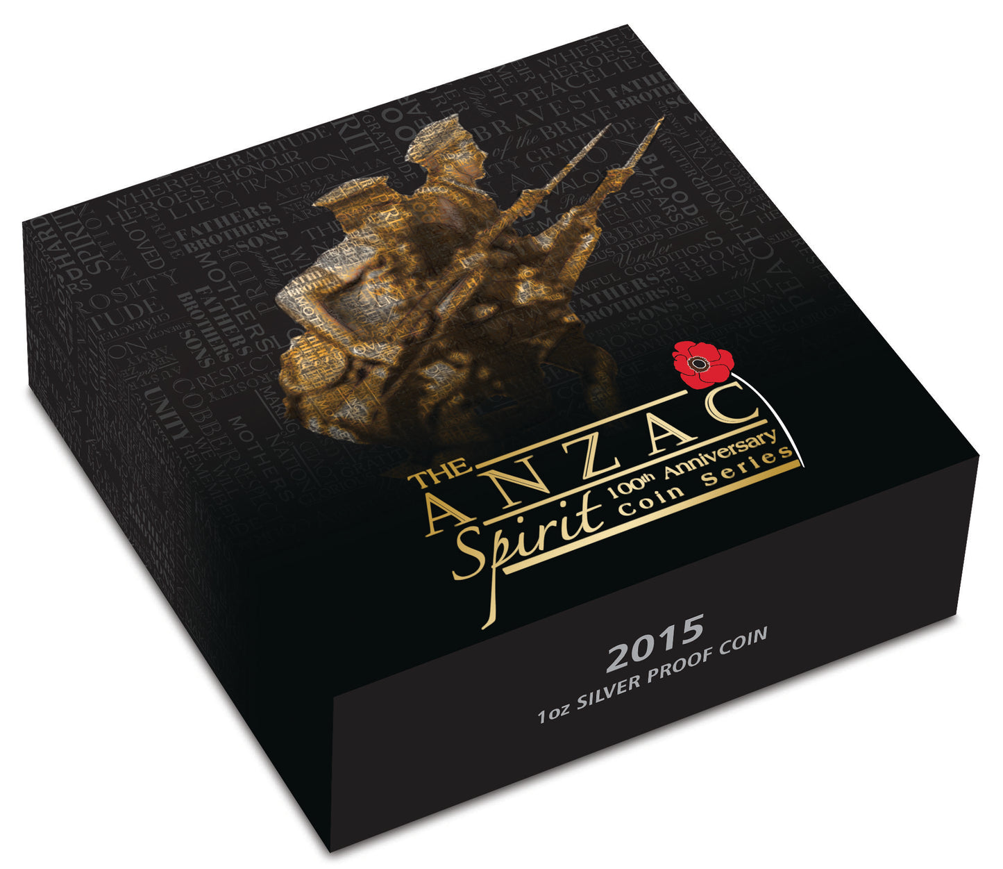 2015 $1 The ANZAC Spirit 100th Anniversary Making of A Nation 1oz Silver Coloured Proof Coin
