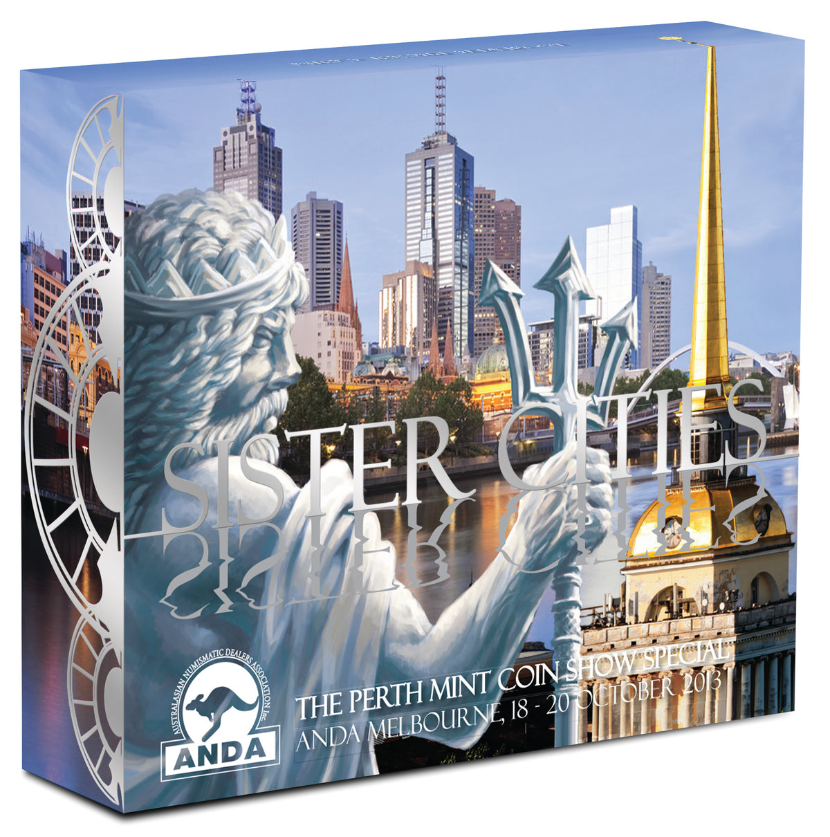 2013 $1 ANDA Melbourne Sister Cities 1oz Silver Hologram Proof Coin
