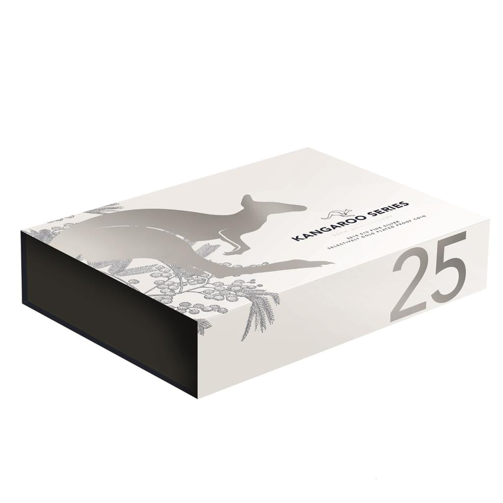 2018 $10 25th Anniversary of The Kangaroo Series Selectively Gold Plated 5oz Silver Proof Coin