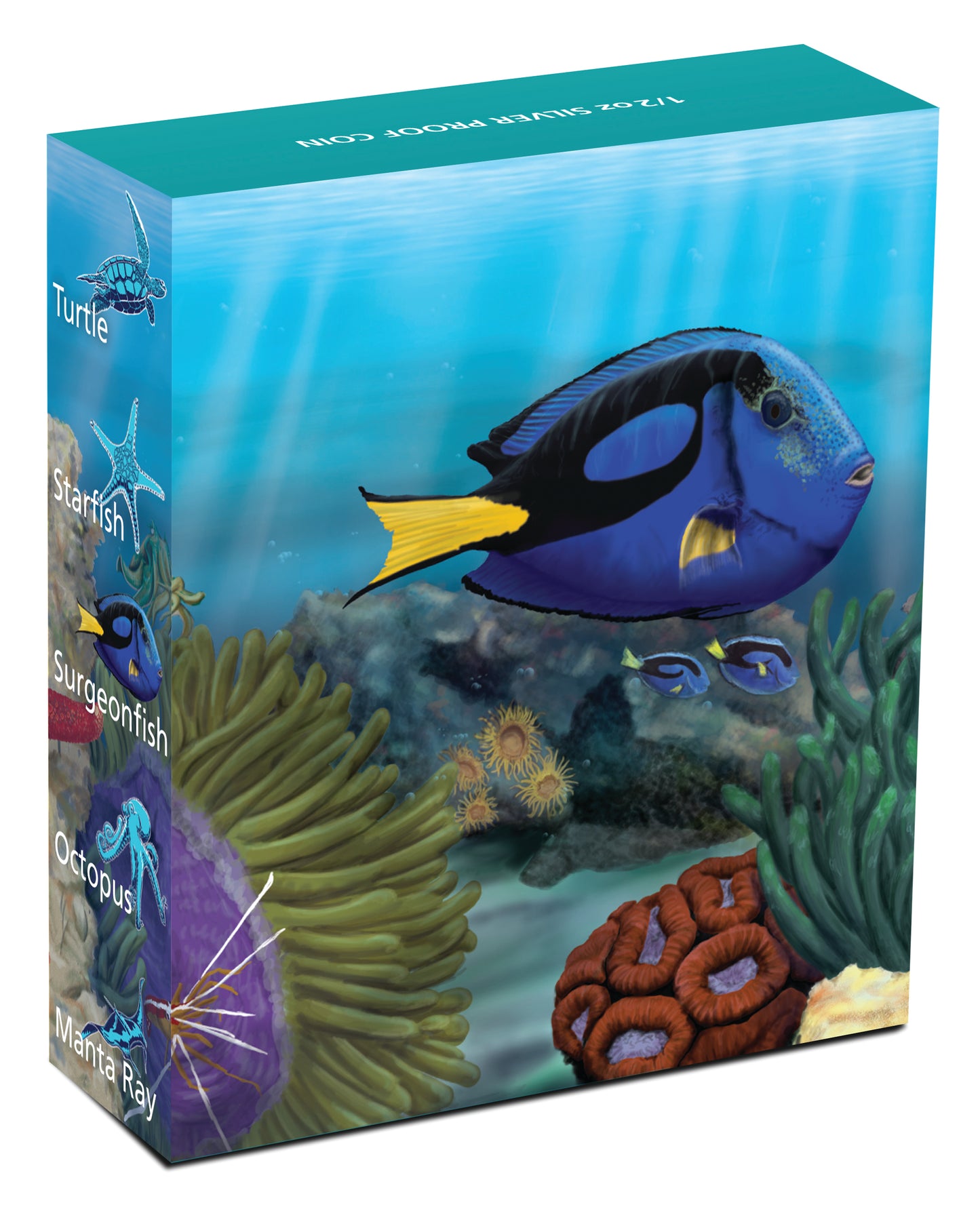 2012 50c Australian Sea Life II The Reef Surgeonfish 1/2oz Silver Coloured Proof Coin
