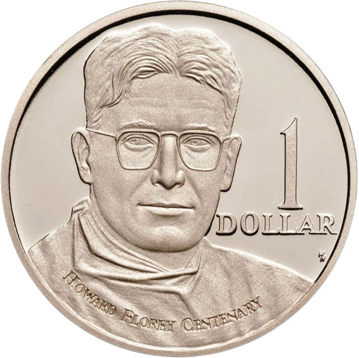 1998 $1 The Man Who Developed Penicillin Howard Florey Silver Proof Coin