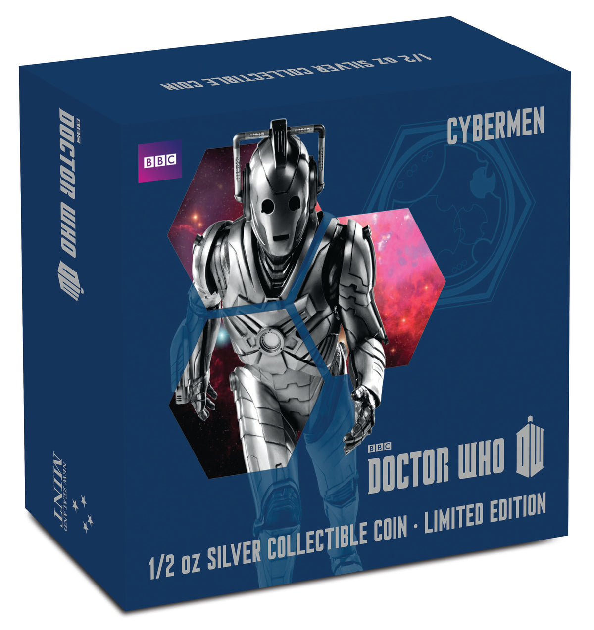 Niue 2014 $1 Doctor Who Cyberman 1/2oz Silver Coloured Proof Coin