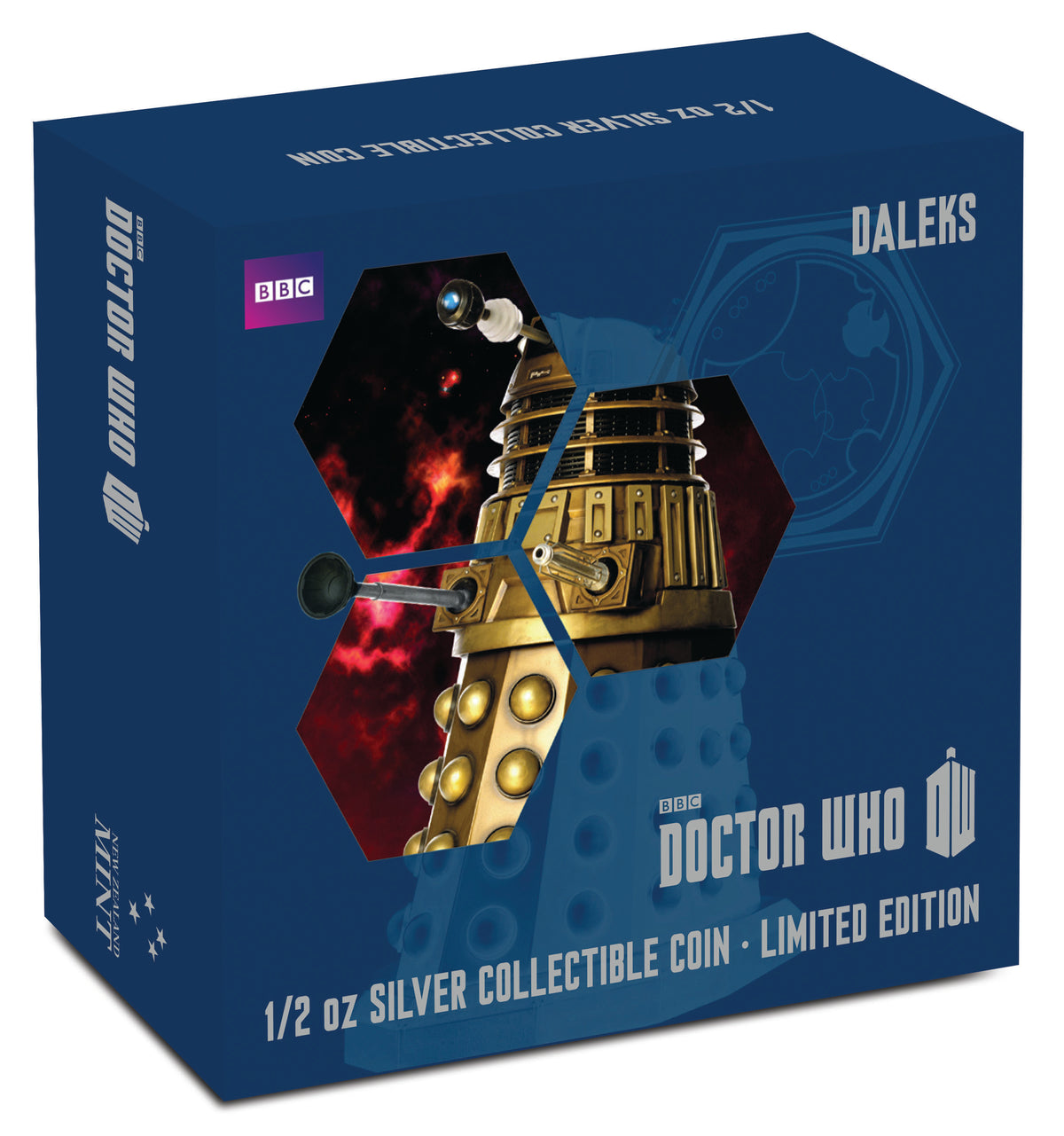 Niue 2014 $1 Doctor Who Daleks 1/2oz Silver Coloured Proof Coin