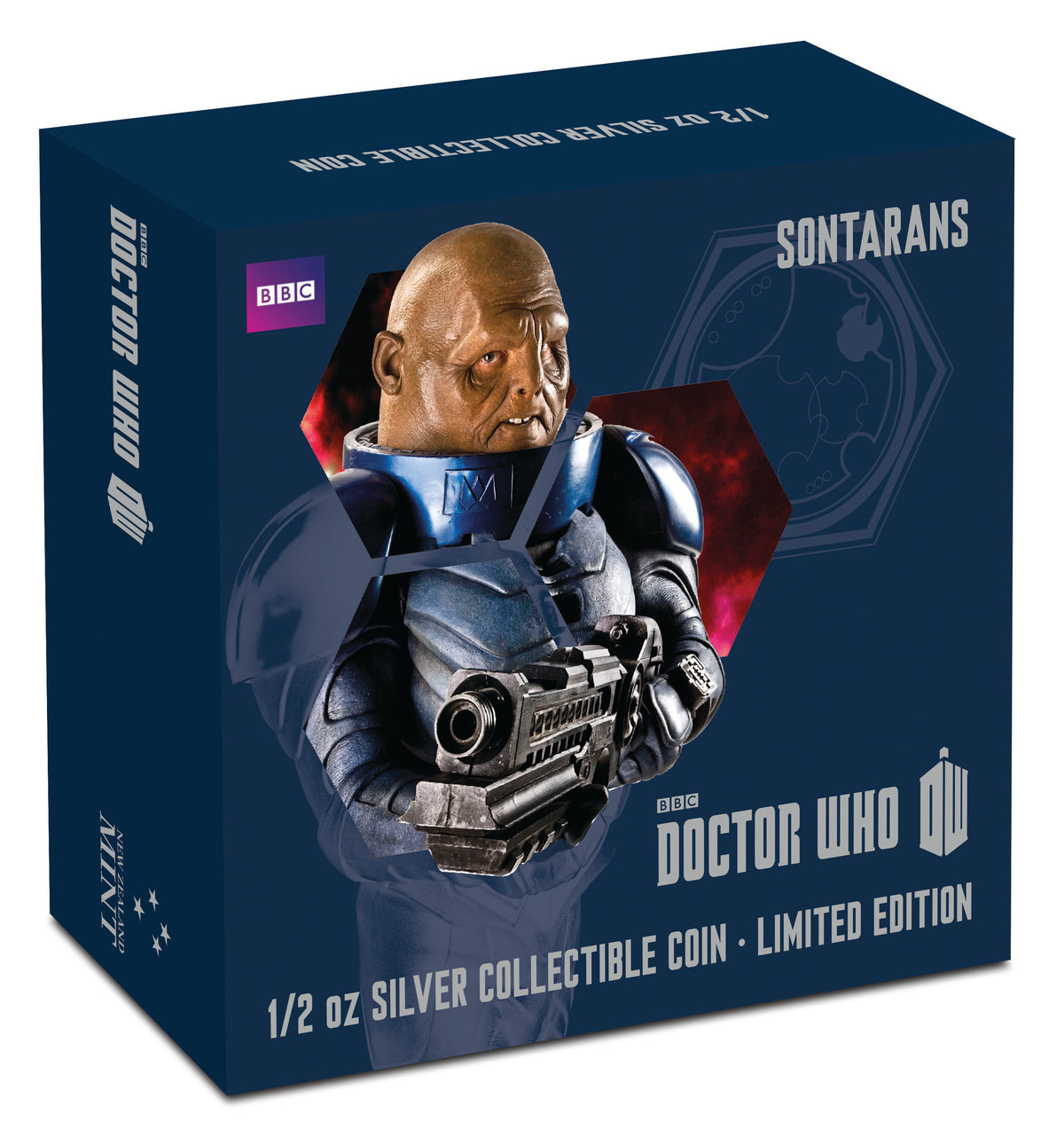 Niue 2014 $1 Doctor Who Sontarans 1/2oz Silver Coloured Proof Coin