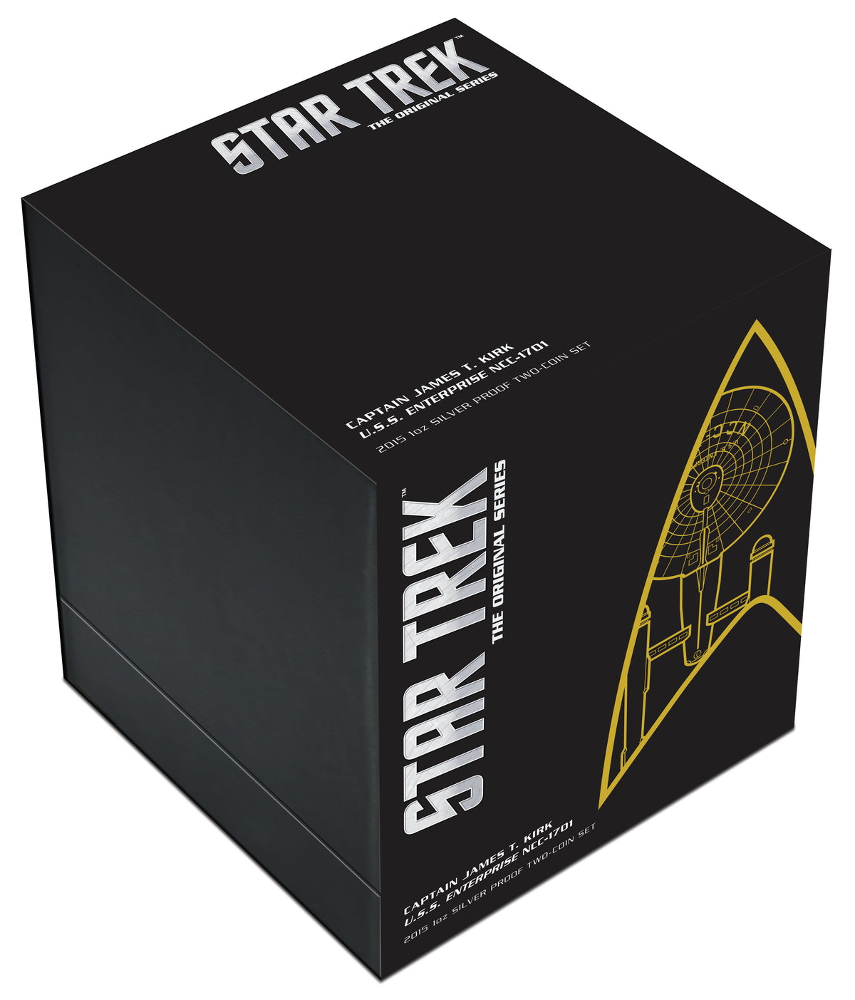Tuvalu 2015 $1 Star Trek Captain James T. Kirk and USS Enterprise NCC-1701 1oz Silver Coloured Proof 2 Coin Set