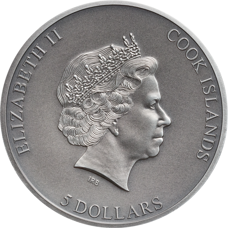 Cook Islands 2019 $5 Trapped 1oz Silver High Relief Antiqued Coin