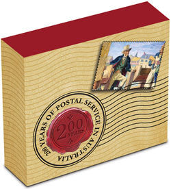 2009 $1 200 Years of Postal Service In Australia 1oz Silver Coloured Proof Coin