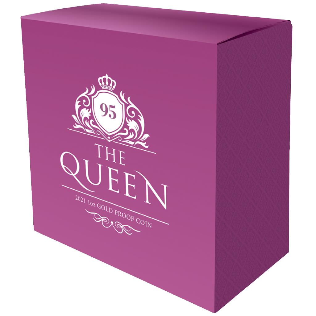 Niue 2021 $100 95th Birthday of The Queen 1oz Gold Proof Coin with Ruby Insert