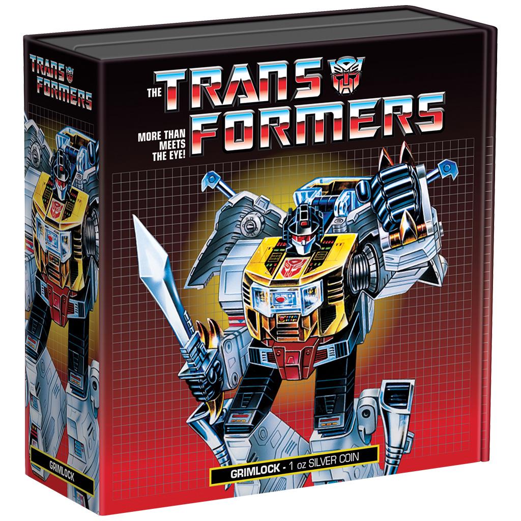 Niue 2022 $2 Transformers 1984 Grimlock 1oz Silver Coloured Proof Coin