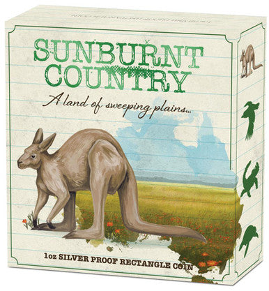 2015 $1 Sunburnt Country Kangaroo 1oz Silver Proof Rectangle Shaped Coin