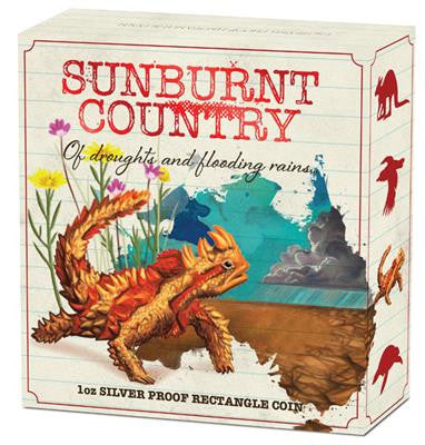 2015 $1 Sunburnt Country Thorny Devil Lizard 1oz Silver Proof Rectangle Coin