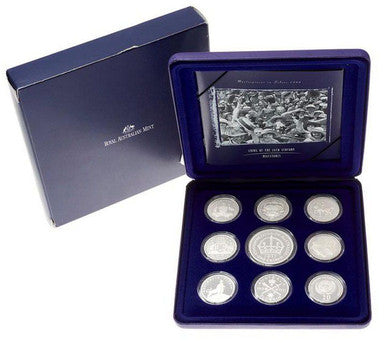 1998 Masterpieces In Silver Milestones 9 Coin Proof Set