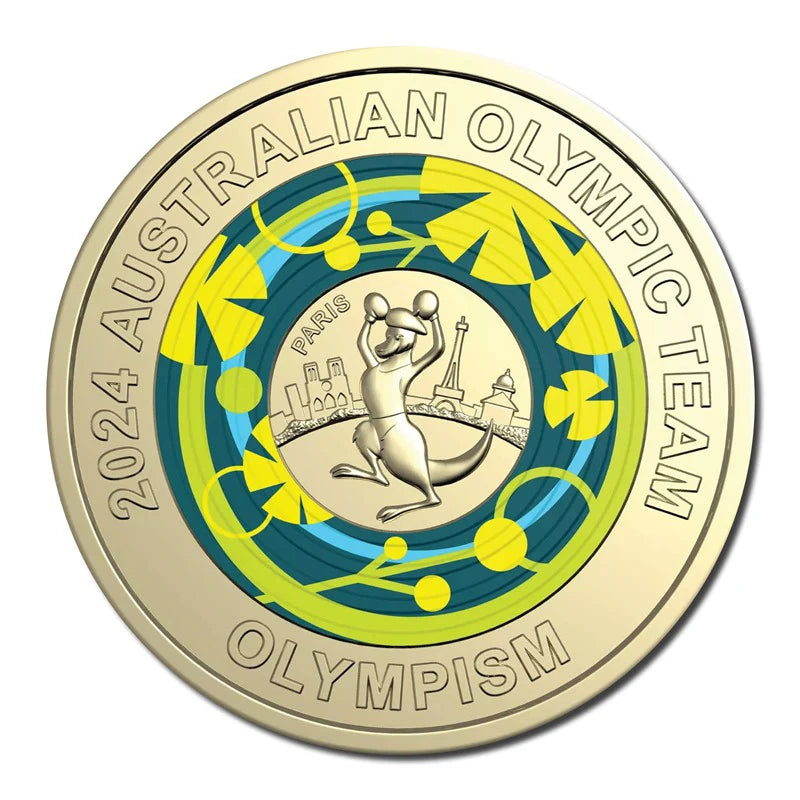 2024 $2 Australian Olympic Team Coloured Uncirculated 3 Coin Set