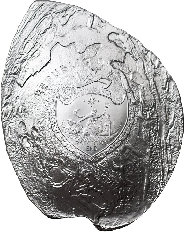 Palau 2012 $5 Sea Treasures Haliotis Iris with Pearl Insert Silver Proof Shell Shaped Coin