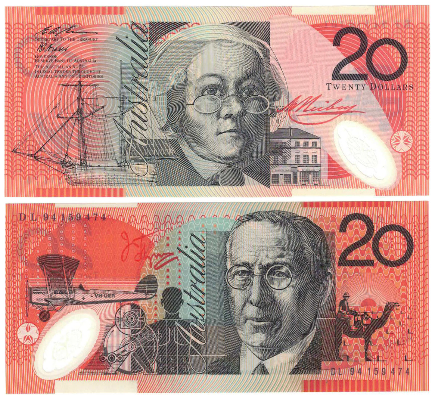1994 $20 Fraser/Evans R416a Uncirculated Consecutive Trio of Banknotes