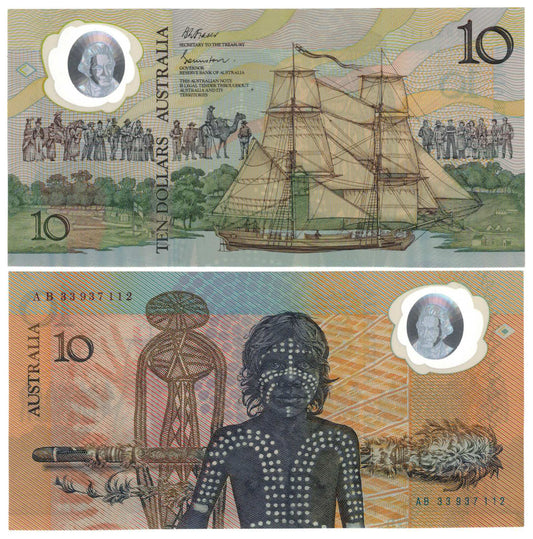 1988 $10 Johnston/Fraser R310aL First Issue Last Prefix AB33 (93) Very Uncirculated Banknote