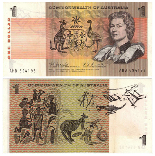 1968 $1 Coombs/Randall R72 Extremely Fine Banknote