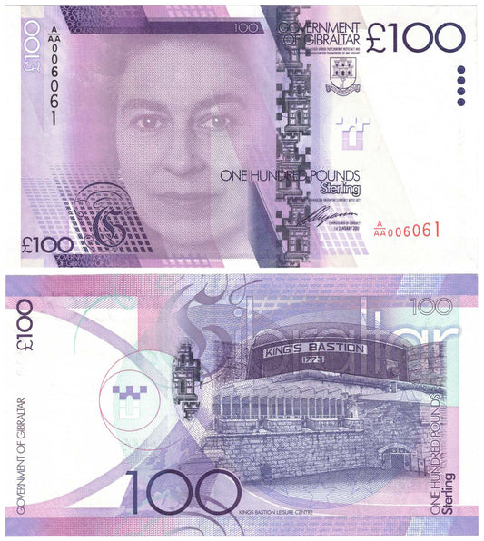 Gibraltar 2011 100 Pounds P39 Uncirculated Banknote
