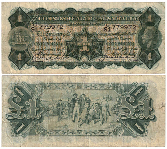 1927 One Pound Riddle/Heathershaw R26 Fine Banknote