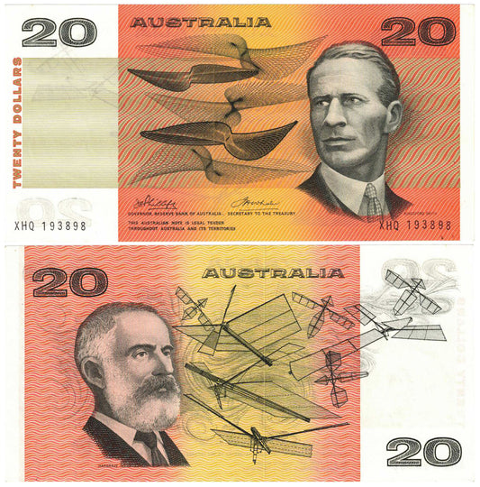 1974 $20 Phillips/Wheeler R405 Australia About Uncirculated Banknote