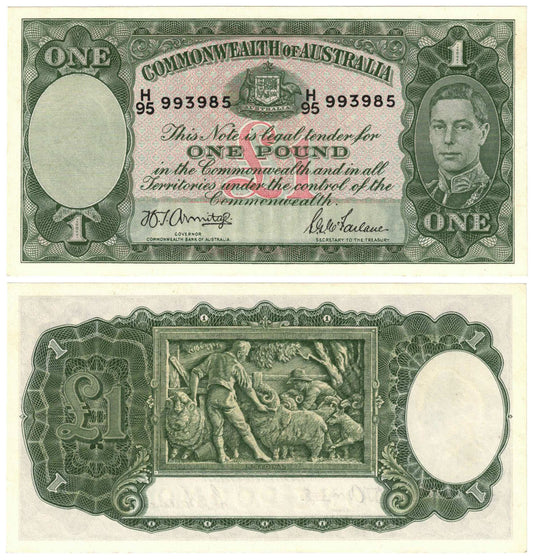 1942 One Pound Armitage/McFarlane R30a Uncirculated Banknote